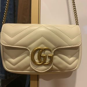White Super Mini GG Marmont Bag ✨